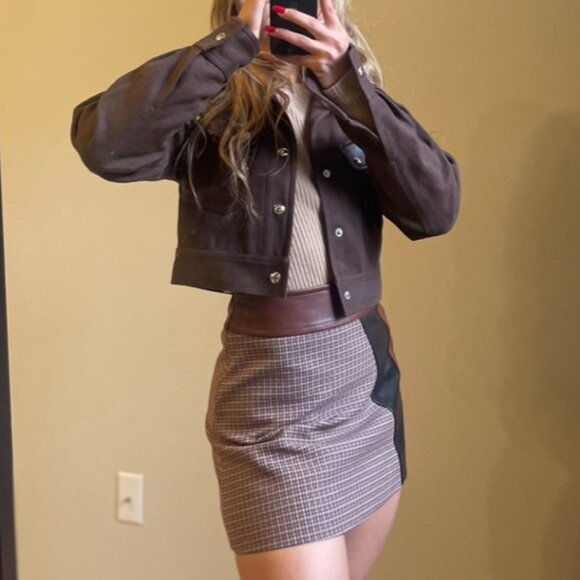 Ralph Lauren Purple Label Brown Canvas Leather Crop Equestrian Jacket - Picture 7 of 7